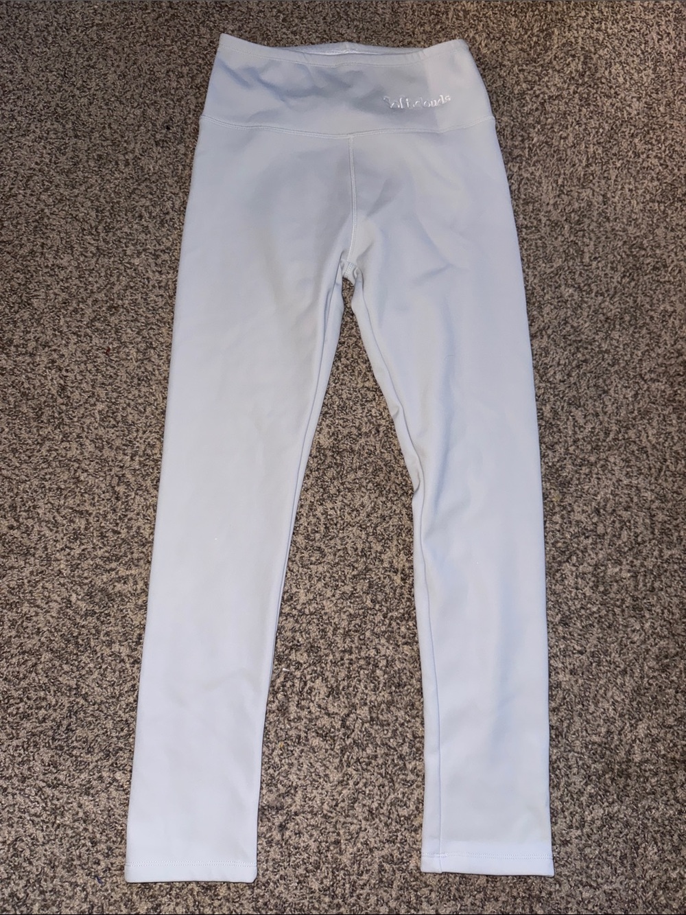 Women’s Light Blue Fleece Lined High Waisted Leggings Size XL